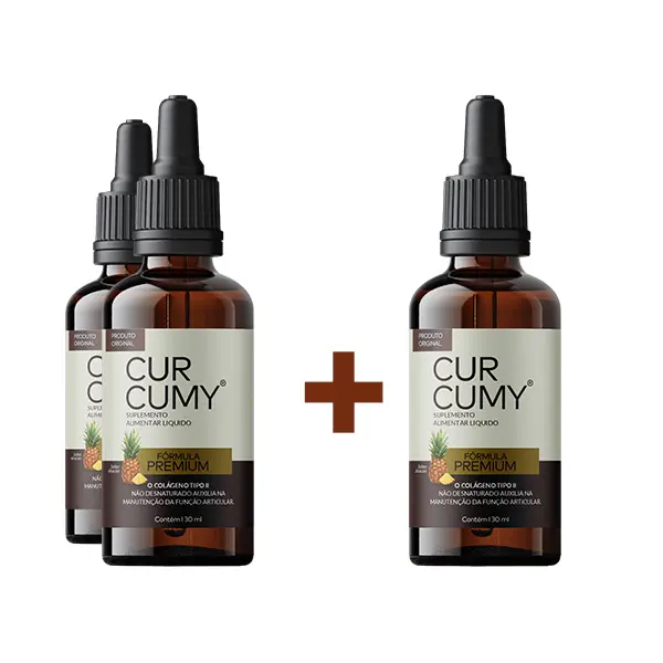 3 frascos do curcumy original em gotas de 130 ml em oferta